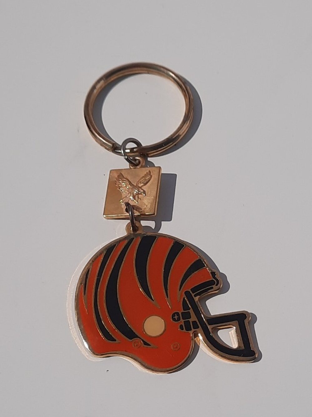 Vintage Cincinnati Bengals Helmet Keychain 1988 NFL Football Enamel Orange